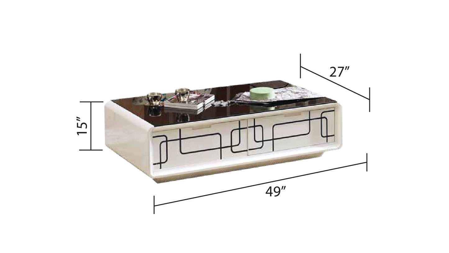 Modern White High Gloss Coffee Table-M709