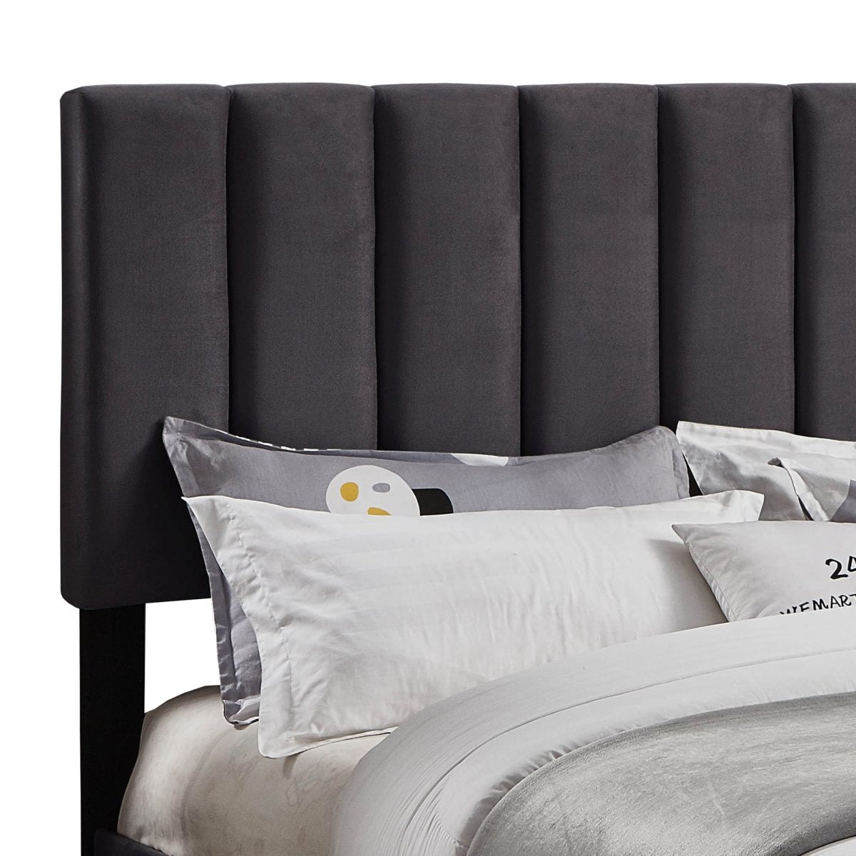 Adjustable Velvet Bed Frame with Channel Tufting-T2118