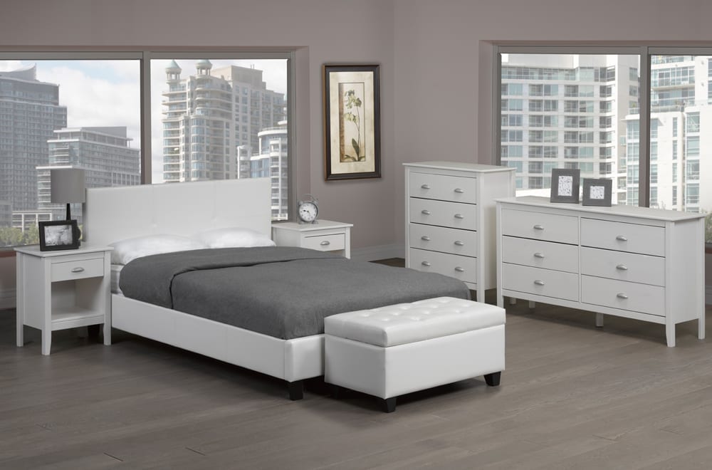 Bonded Leather Platform Bed-T2358BL