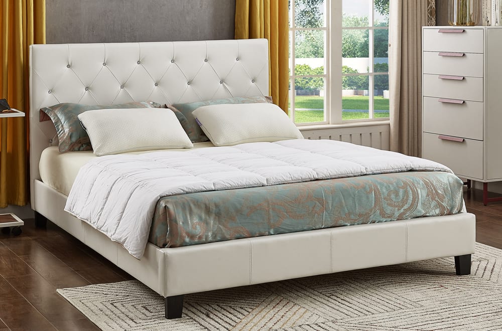 Button Tufted Platform Bed-T2366