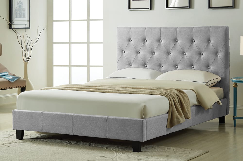 Button Tufted Platform Bed-T2366