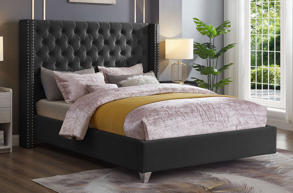 Luxury Velvet Platform Bed-T2380