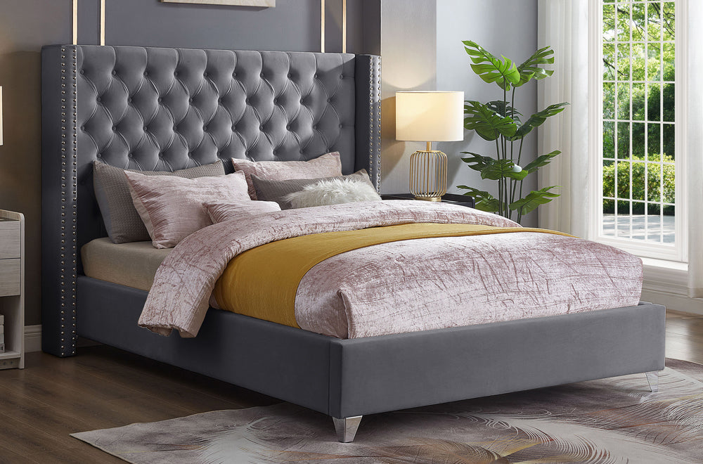 Luxury Velvet Platform Bed-T2380