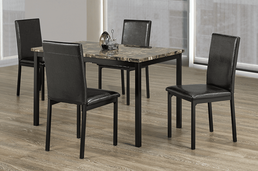 5-Piece Faux Marble Dining Set-T3200