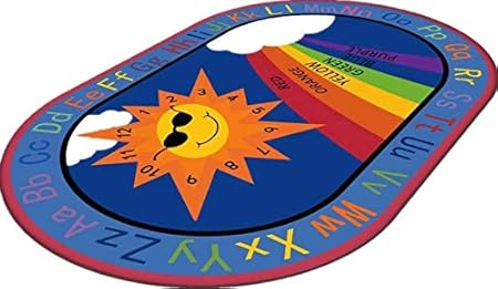 Extra-Large Educational Rainbow Kids Rug – Learn & Play in Comfort-RIANBOW