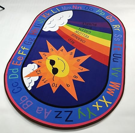 Extra-Large Educational Rainbow Kids Rug – Learn & Play in Comfort-RIANBOW