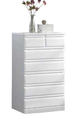 White Piano Lacquer Storage Bed-Kurara