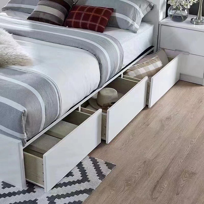 Modern White Piano Lacquer Bed Frame-CRADLE