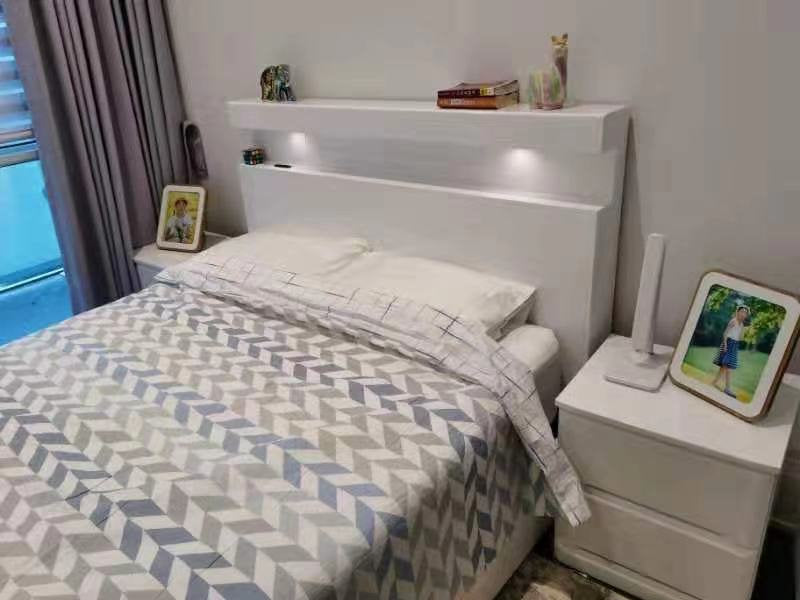 Modern White Piano Lacquer Bed Frame-CRADLE