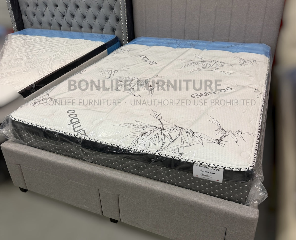 10" Spinal Rest Bamboo Euro Top Pocket Coil Mattress – Medium Firm | SPINAL REST