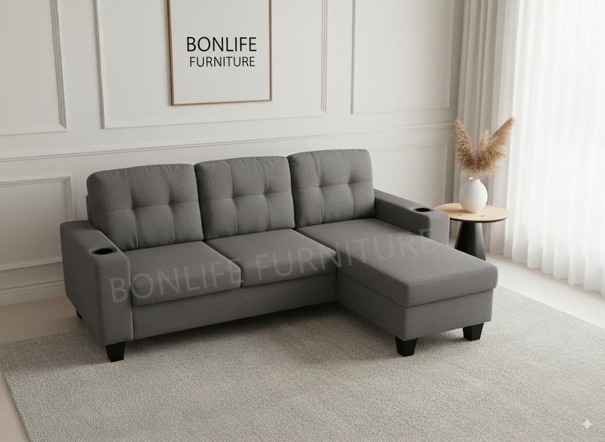 Reversible Fabric Sectional Sofa-D1867