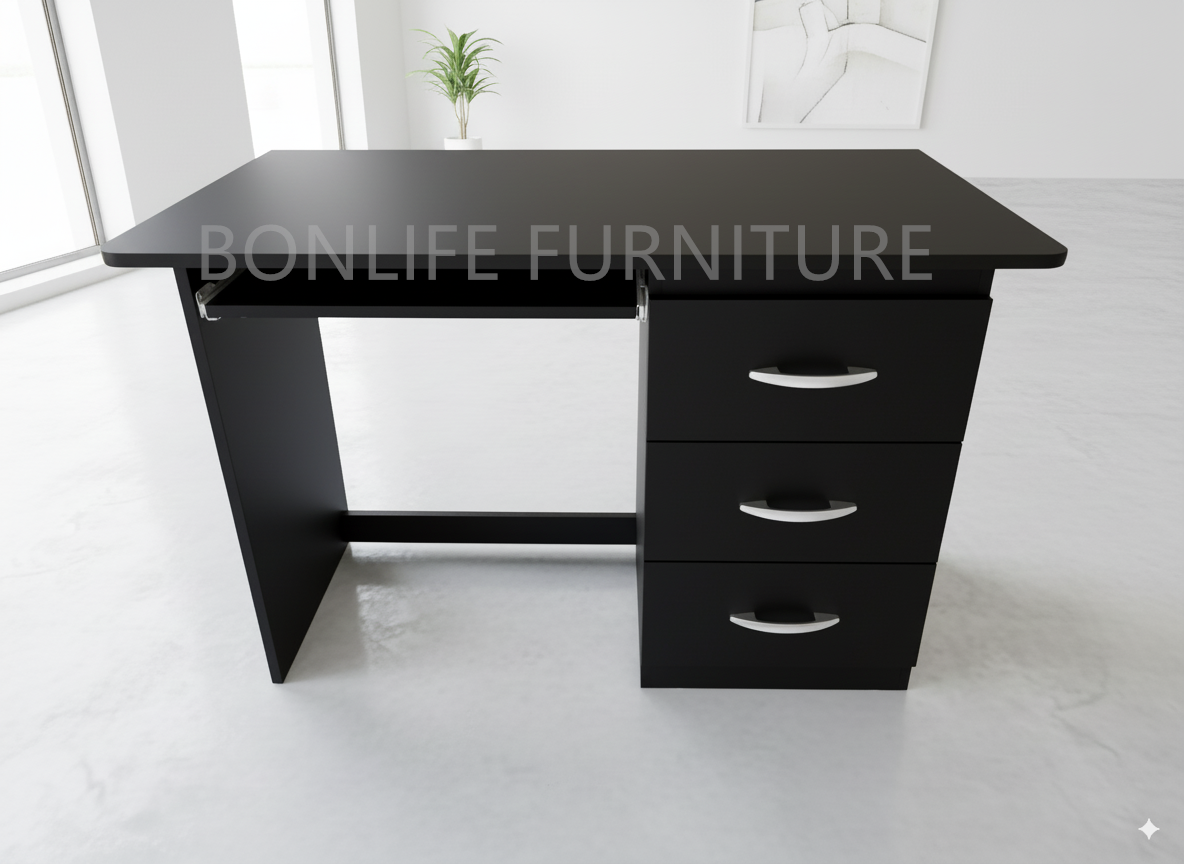 Modern Wooden Office Desk with 3 Drawers