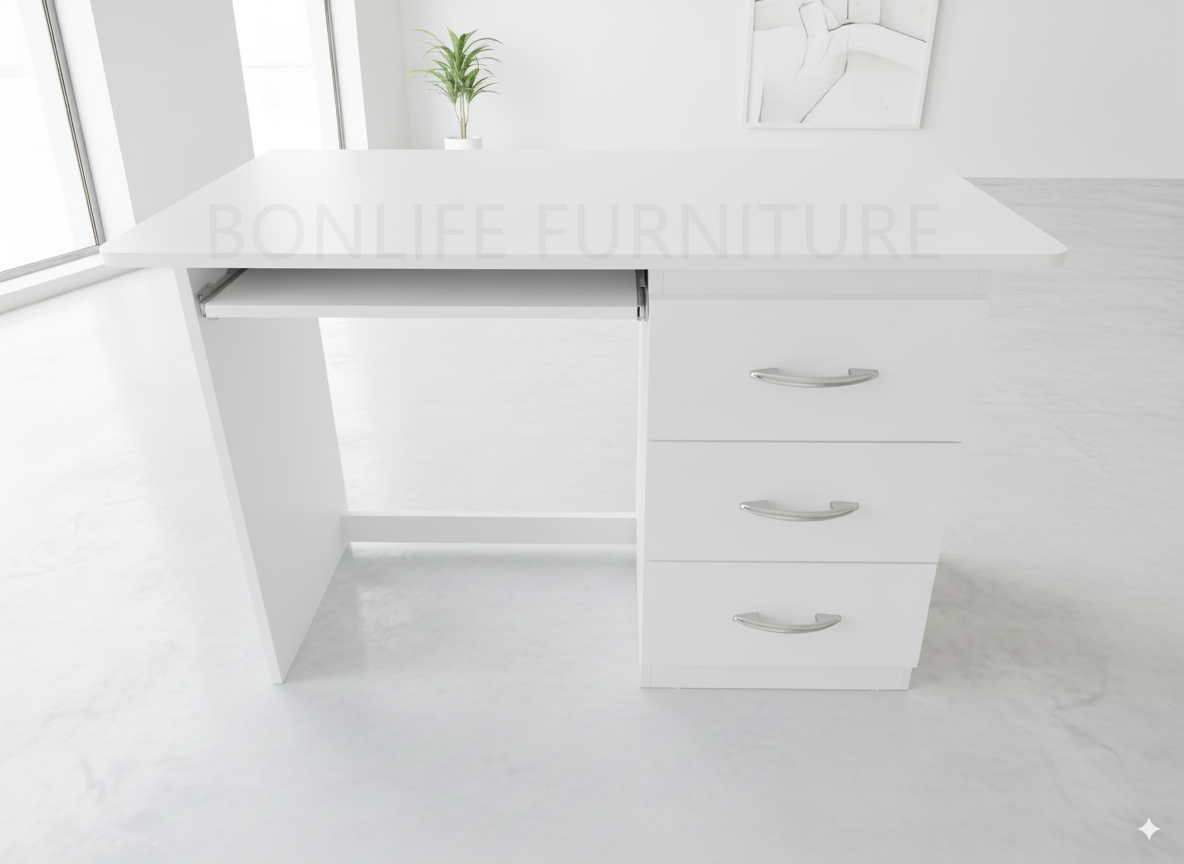 Modern Wooden Office Desk with 3 Drawers