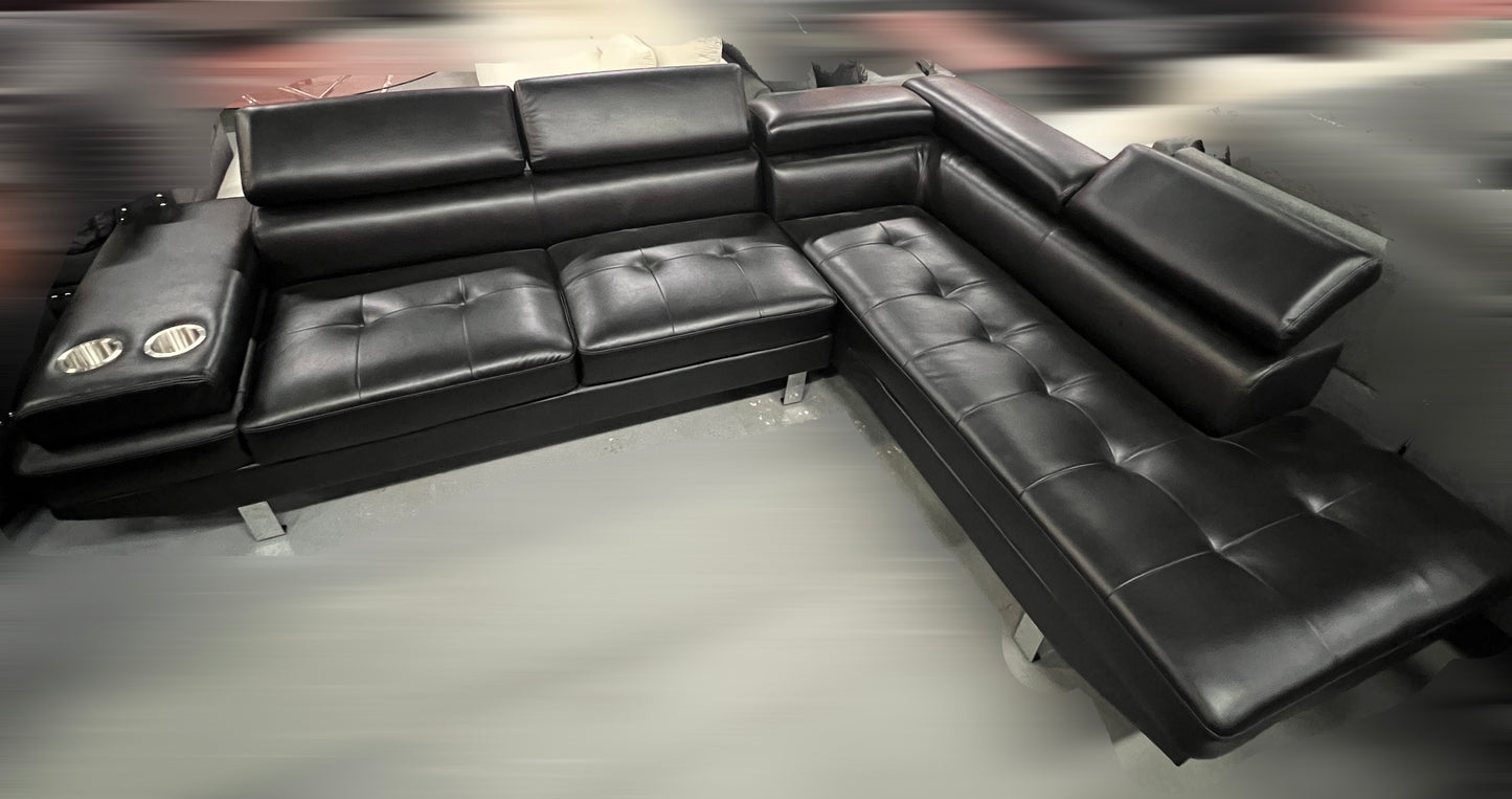 Modern Air Leather Sectional Sofa-Vegas