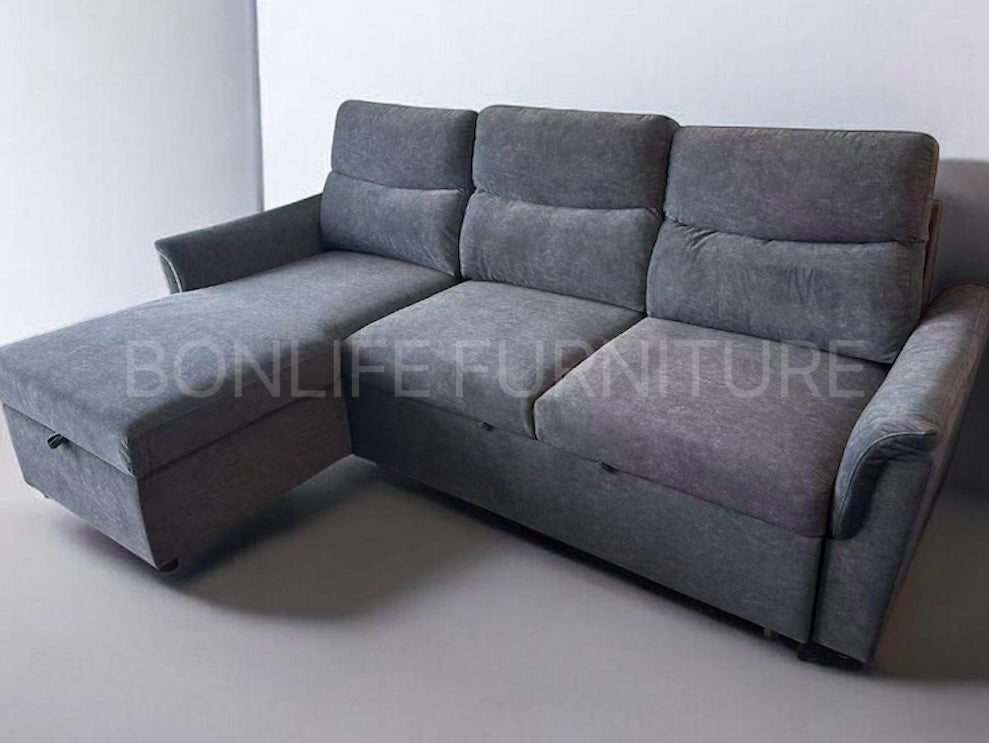 Reversible Performance Fabric Sectional Sofa Bed with Storage-BOAT