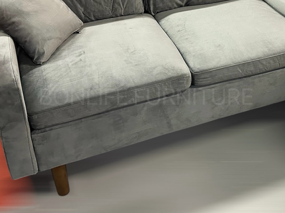 Compact Reversible Velvet Chaise Sofa -D2213