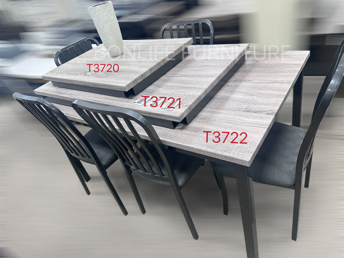 3-Piece Industrial Dining Set – Compact Table & 2 Chairs for Small Spaces-T3720
