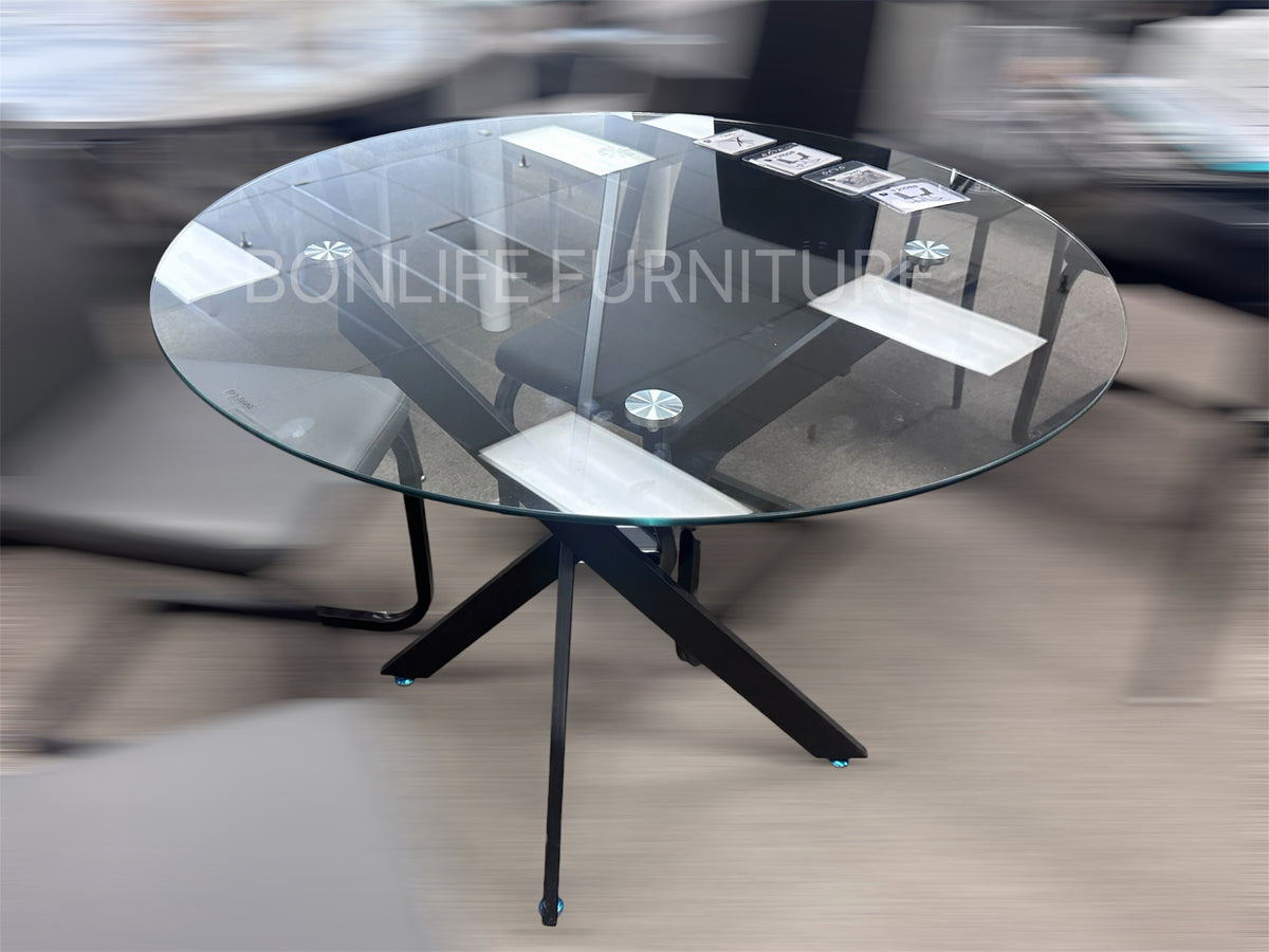 Modern Glass Dining Set with Velvet Chairs-T3461/214