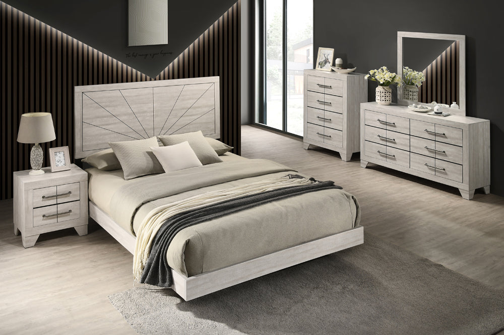 Katrina Bedroom Collection – Distressed Grey Finish