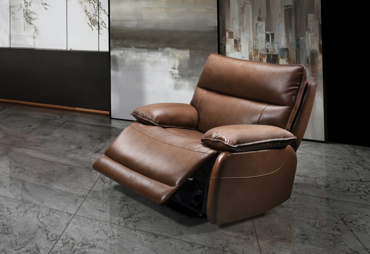 Genuine Full Grain Leather Power Reclining Sofa Collection -T1117C