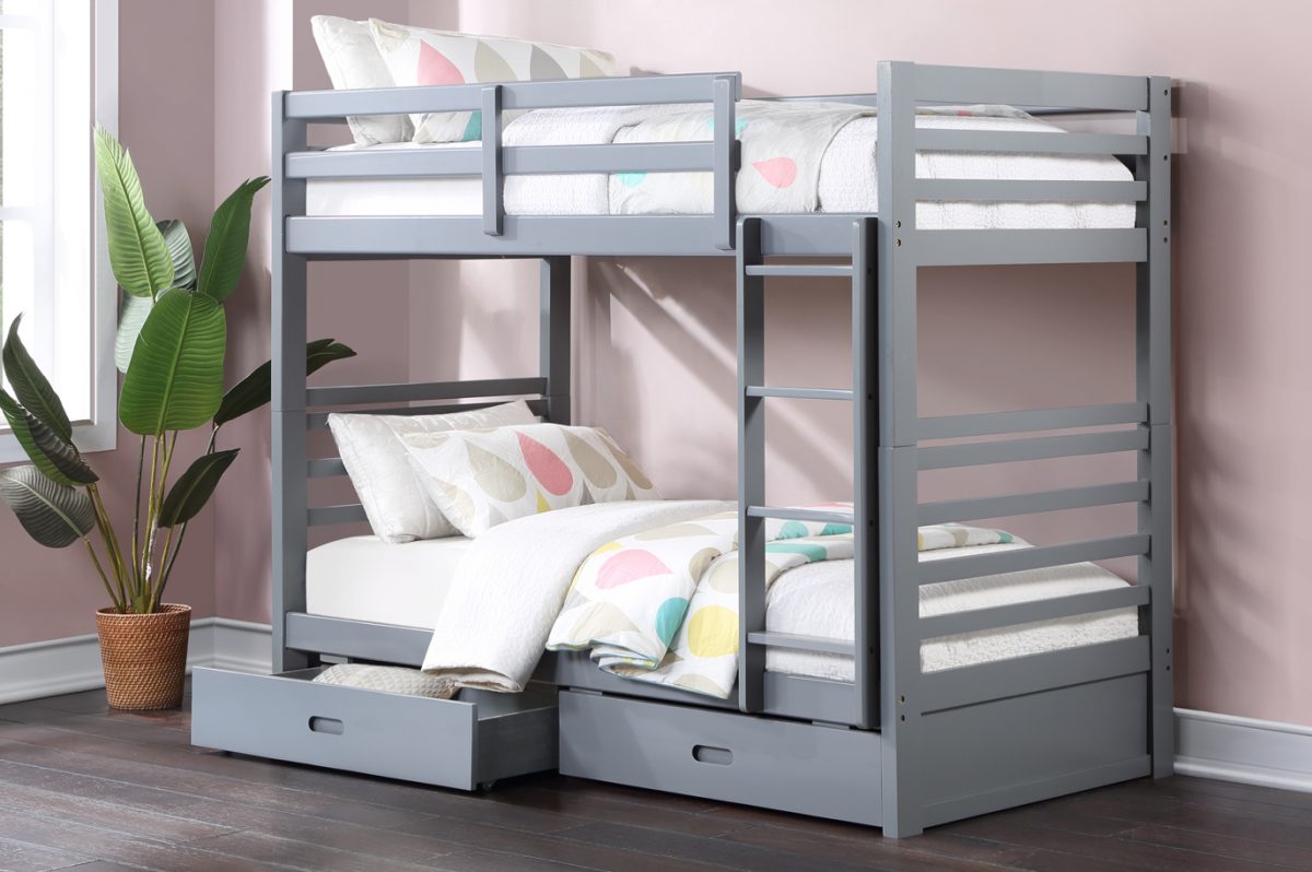 Twin Over Twin Storage Bunk Bed-T2710