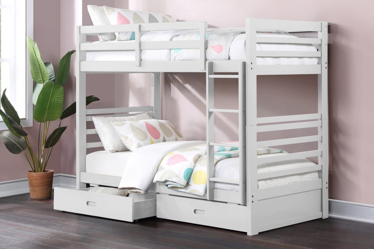 Twin Over Twin Storage Bunk Bed-T2710