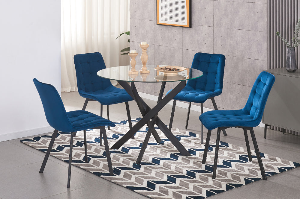Modern Glass Dining Table Set-T3461/214
