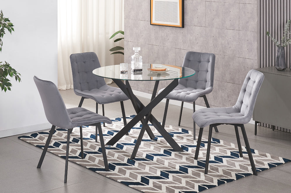 Modern Glass Dining Table Set-T3461/214