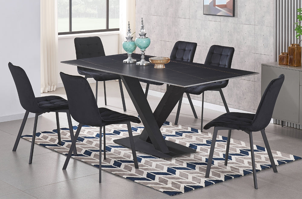 7-Piece Modern Sintered Stone Dining Set – T3525
