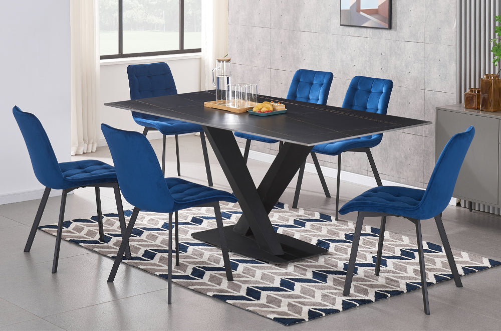 7-Piece Modern Sintered Stone Dining Set – T3525
