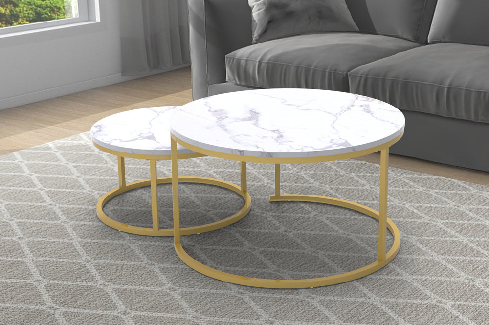 Marble Veneer Coffee Table Set-T5503