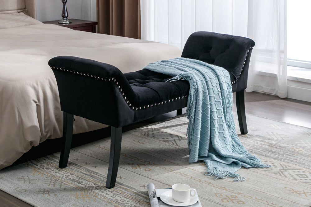 Velvet Bedroom Bench – Elegant, Soft & Timeless-T818