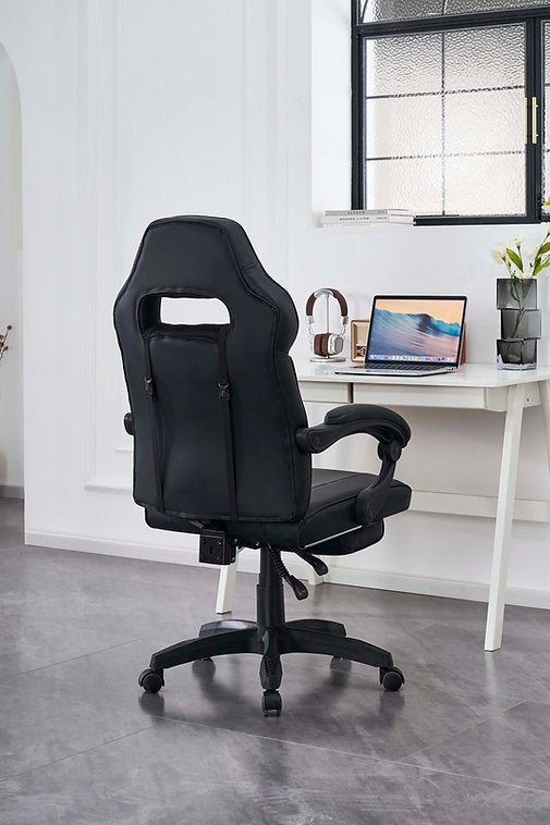 Modern Racing Style Executive Office Chair with Recline & Footrest-I7435