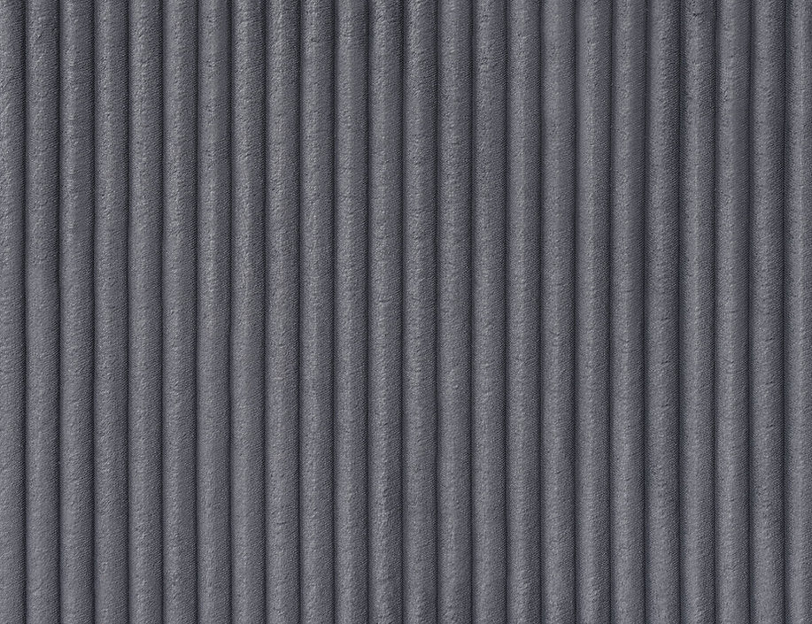 Grey Corduroy Channel-Tufted Platform Bed-I5587