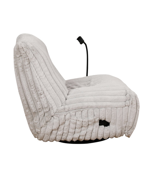 Plush Corduroy Swivel Recliner Chair with Phone Holder – I6305