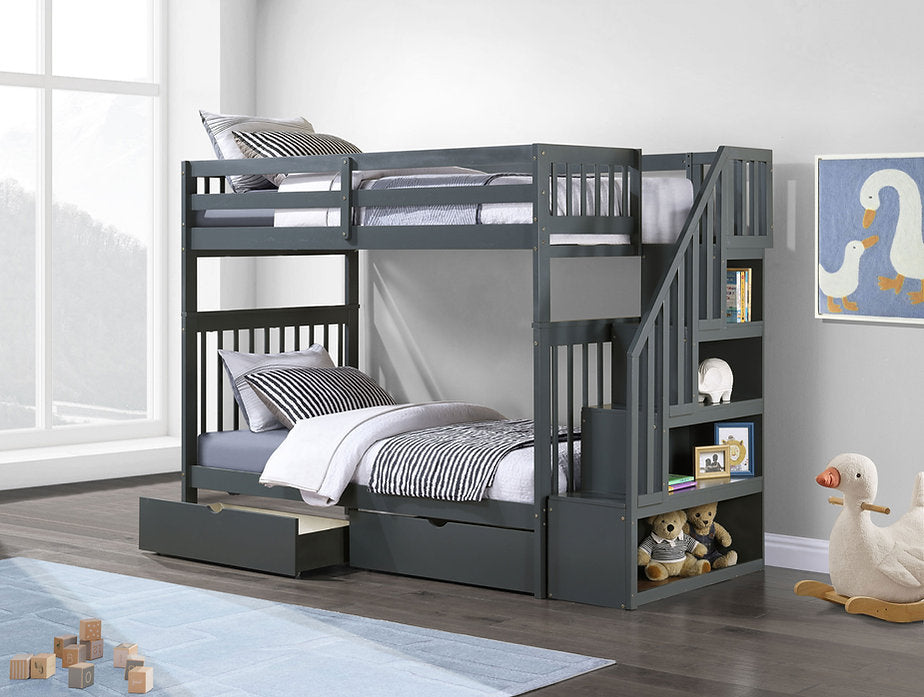 Single/Single Mission Style Bunk Bed-I1845