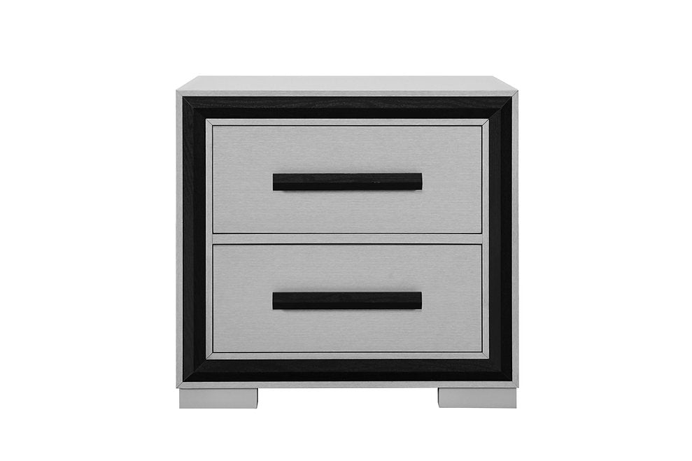 Modern LED Bedroom Collection – Sleek Silver & Black Accents-Amelia(BK)