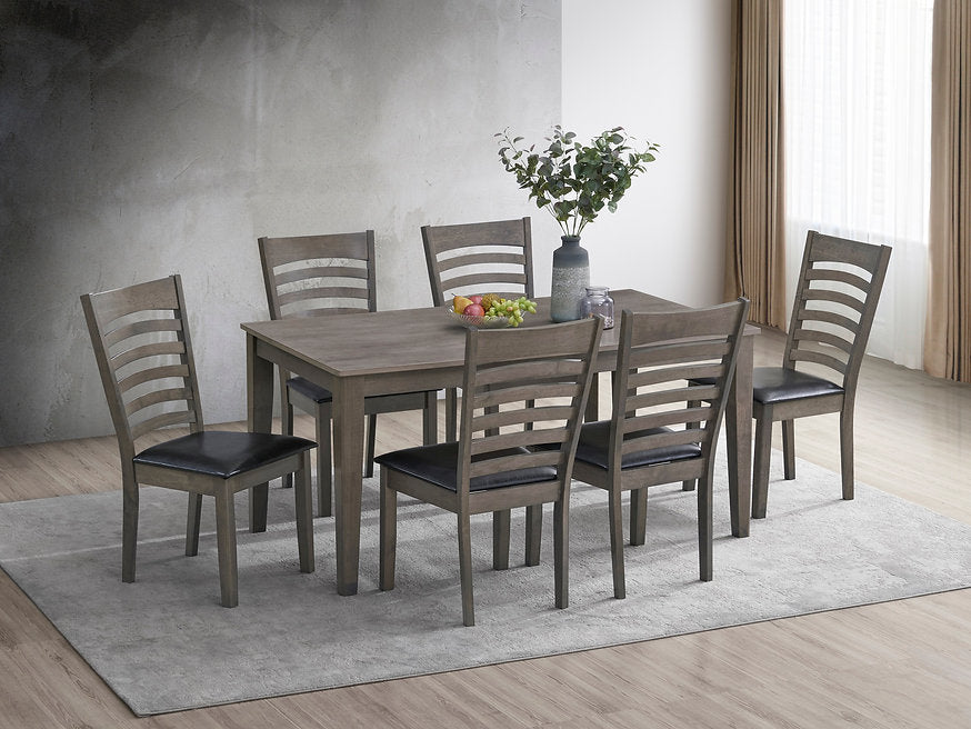 7-Piece Antique Grey Dining Set -I1080