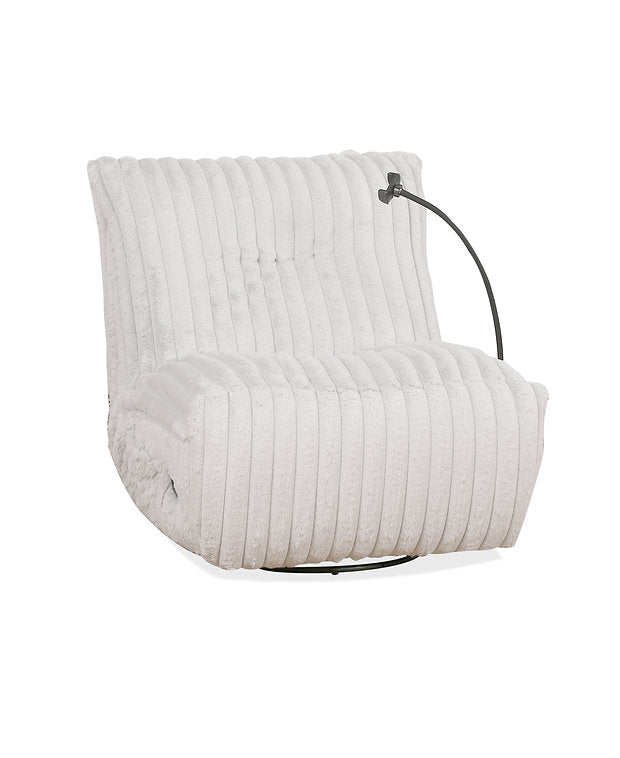 Plush Corduroy Swivel Recliner Chair with Phone Holder – I6305