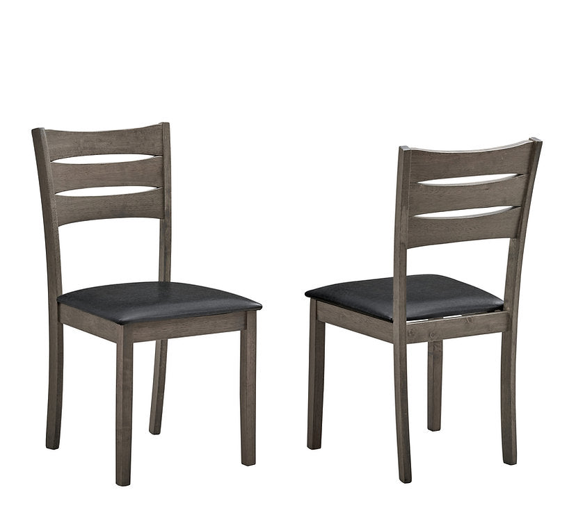 5-Piece Modern Dining Set – Antique Grey Table with Black PU Chairs-I1050(1053C)
