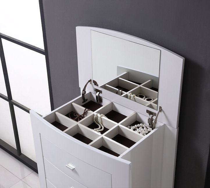 White High Gloss Storage Bed & Matching Case Goods