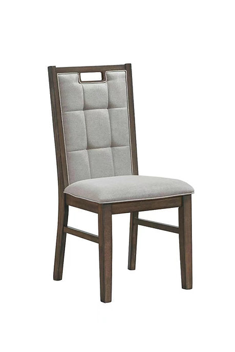 Rustic Brown 7-Piece Dining Set – Rubber Wood Table with Faux Marble Top-I1620