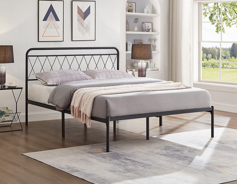 Modern Black Steel Platform Bed-I152