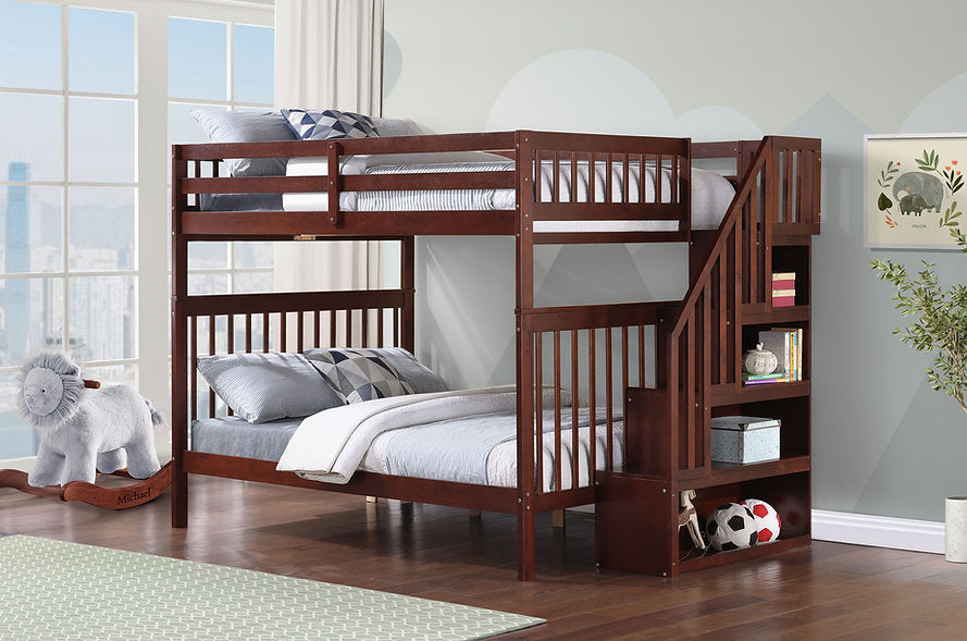 Double/Double Mission Style Bunk Bed-I1855