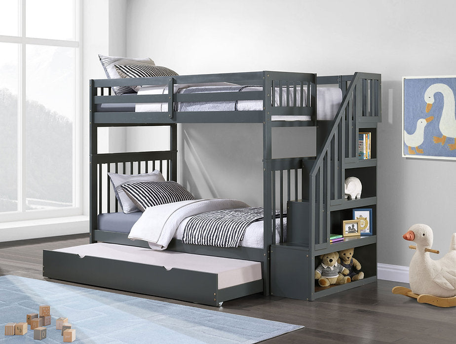 Single/Single Mission Style Bunk Bed-I1845