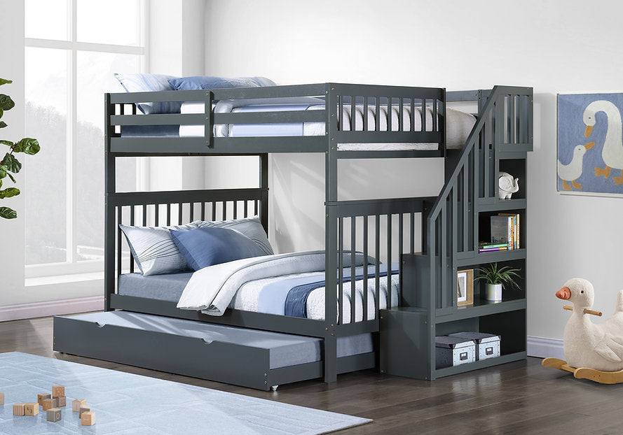 Double/Double Mission Style Bunk Bed-I1855