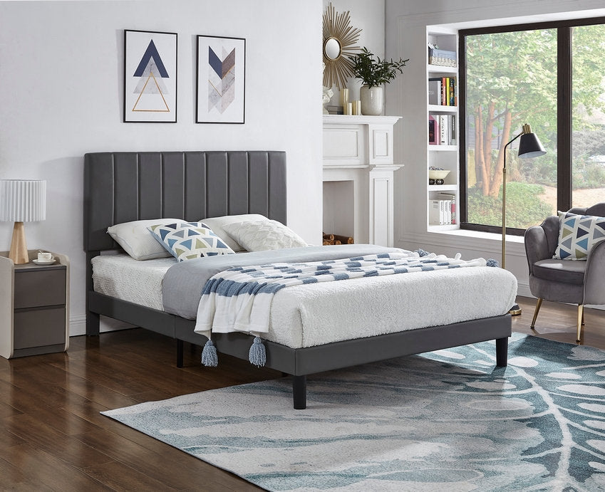 Grey PU Platform Bed-I5361