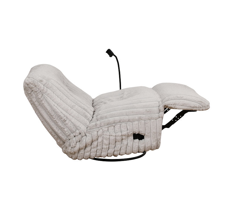 Plush Corduroy Swivel Recliner Chair with Phone Holder – I6305