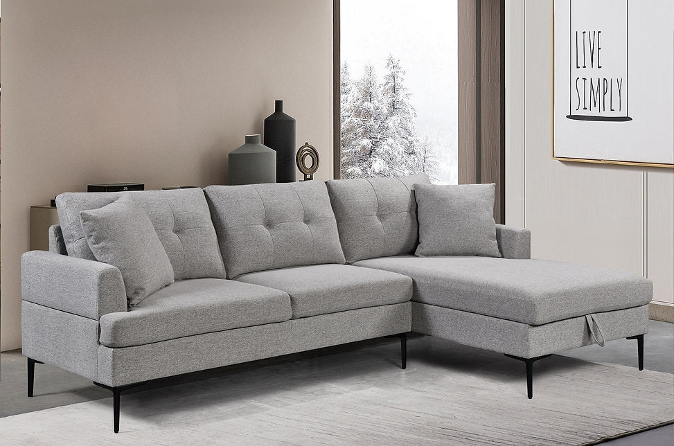 Modern Soft Grey Storage Sectional Sofa-I9060
