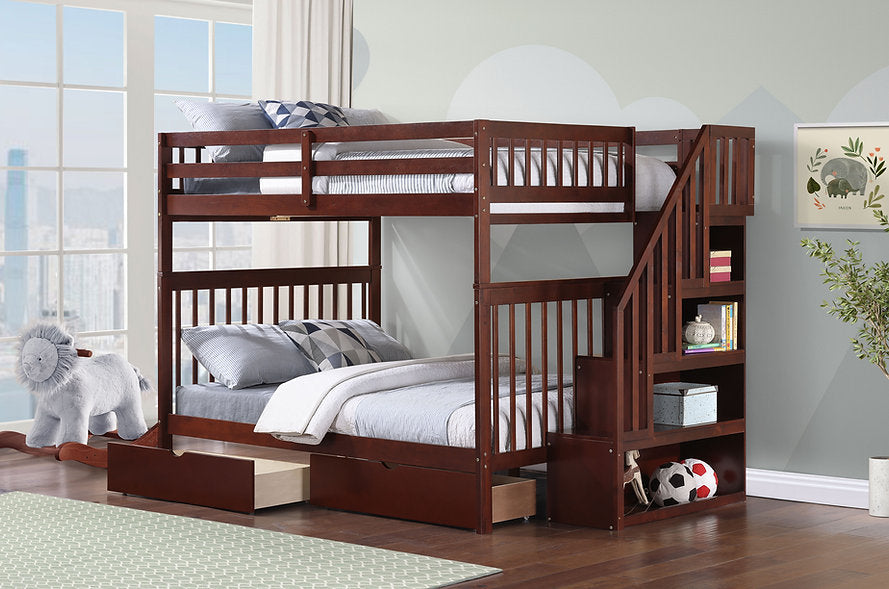 Double/Double Mission Style Bunk Bed-I1855